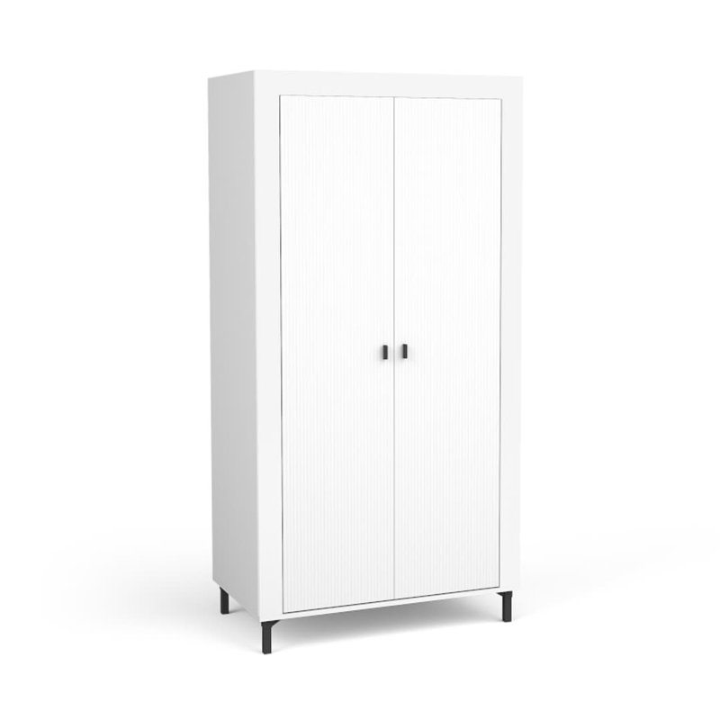 Onut 2 Door Manufactured Wood Wardrobe, White and Oak