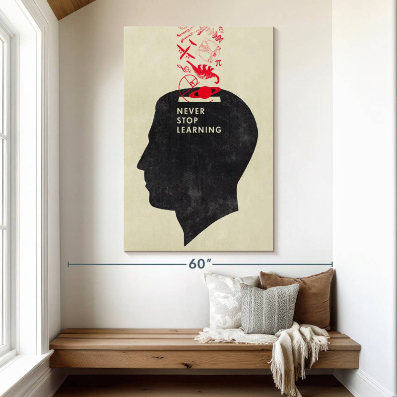 Tergel Never Stop Learning, 51" H x 34" W
