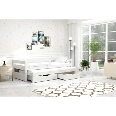 Herbiorn European Single (90 X 200cm) 2 Drawer Bunk Bed and Mattress with Trundle by Harriet Bee