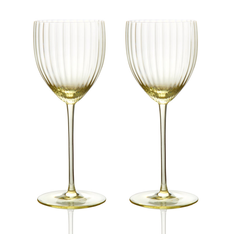 Quinn Crystal White Wine Glass, Citrine