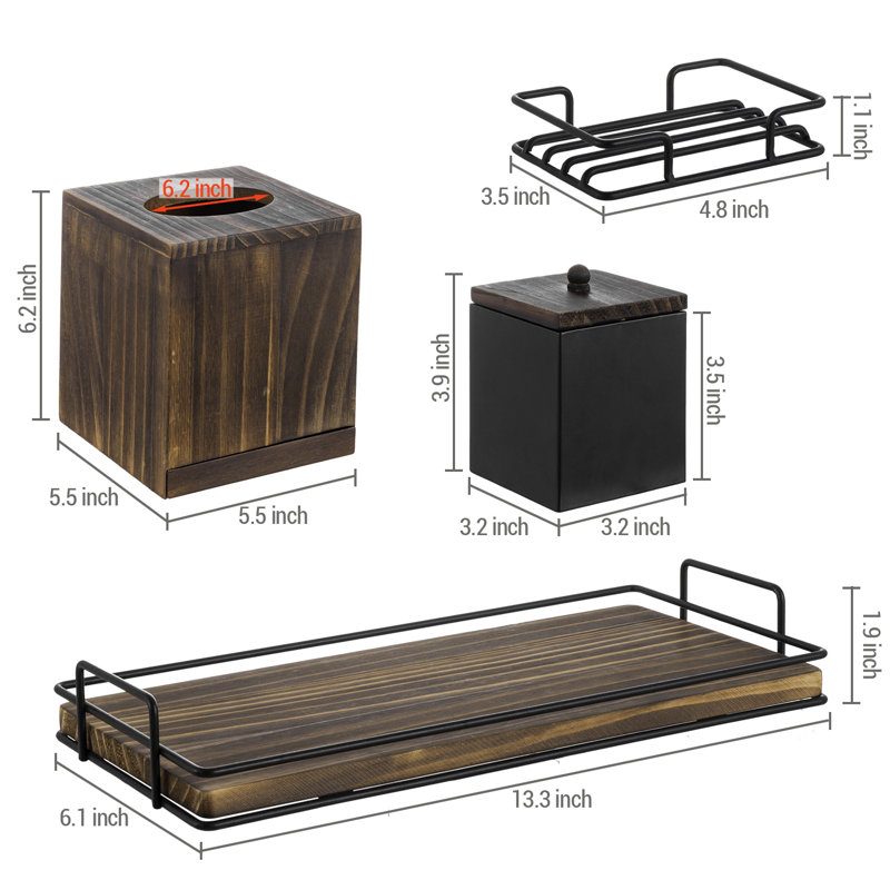 4 Piece Bathroom Accessory Set