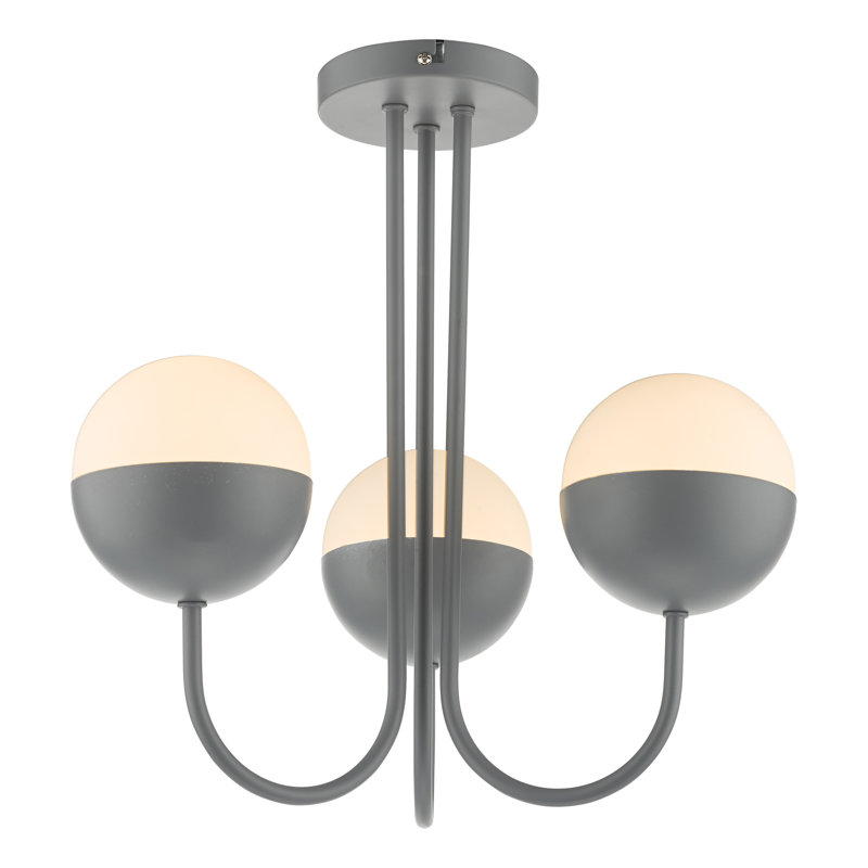 Selena Glass Semi Flush Mount, Grey