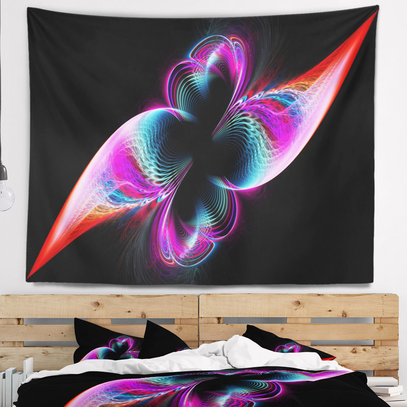 Tapisserie arc arc-en-ciel en couleurs abstraites abstraites, H 68 po x l 80 po