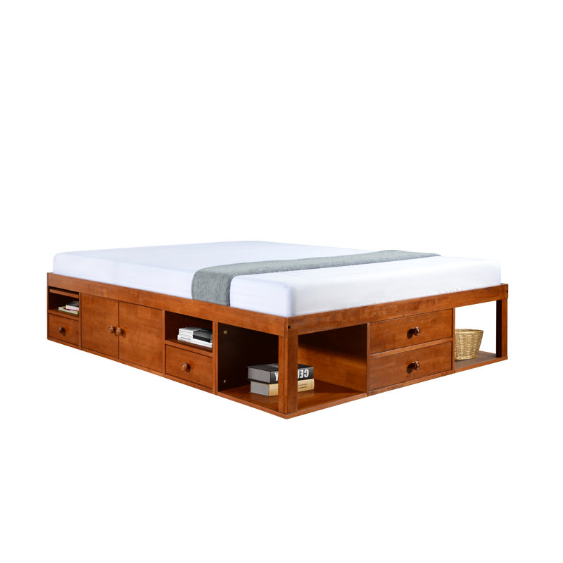 Solid Wood Open-Frame Bed, Cherry