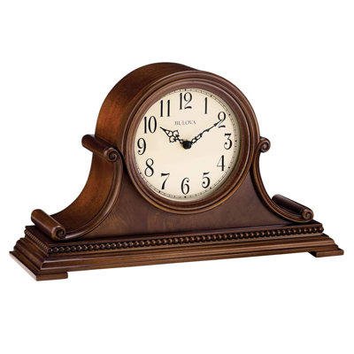 Solid Wood Quartz movement / Crystal Tabletop Clock in Brown