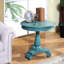 Table d'appoint bleu sarcelle - spacieuse et élégante, 26 po de diamètre, H 26,5 po, conception pratique en bois, X 26,5 po-2022360890