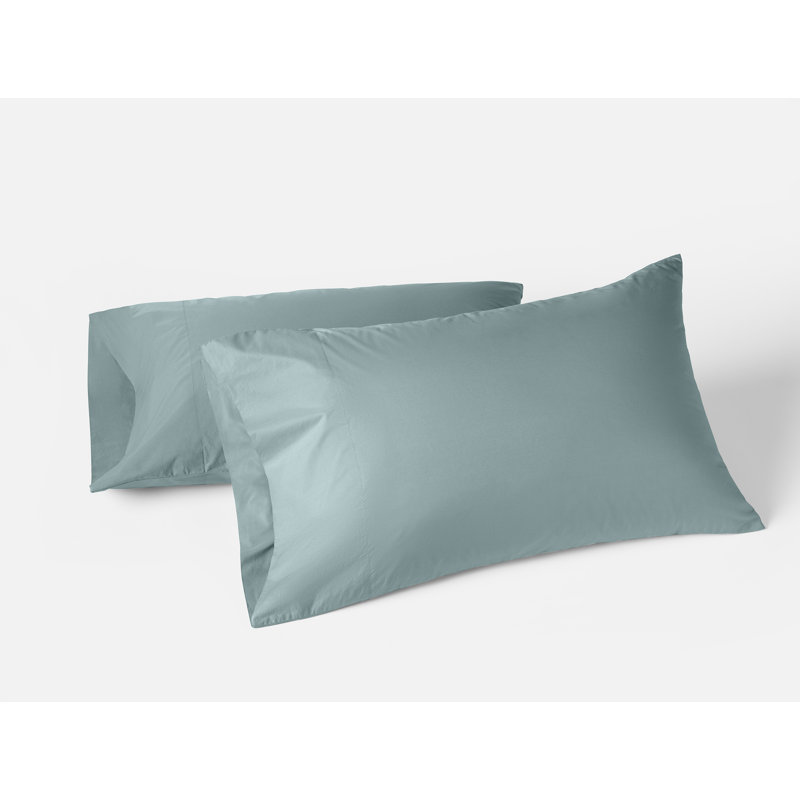 Taie d'oreiller raffinée en percale biologique, Taie d'oreiller très grande, Bleu pacifique