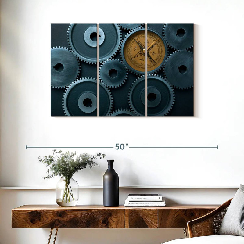 Cogs And Compass, 24" H x 38" W