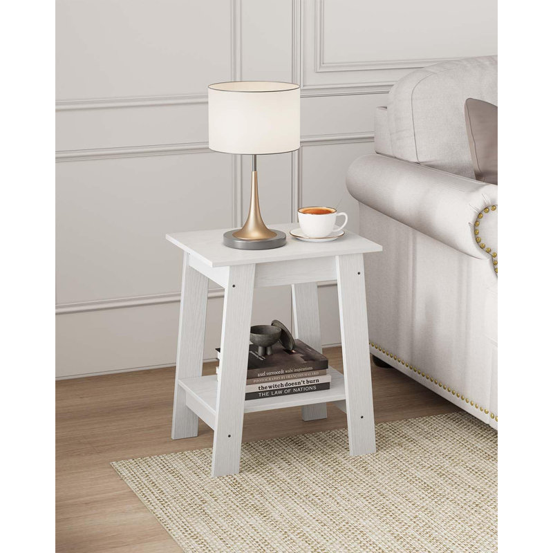 Farmhouse End Table, White