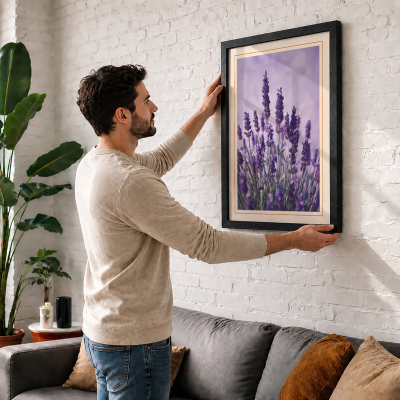 Lavender Study Botanical - Print, A2 - 59.4 x 42.0 cm, Black