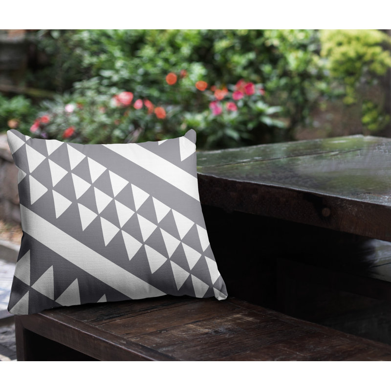 Housse de coussin d'extérieur carré et insert, L 17 po x H 17 po, Gris