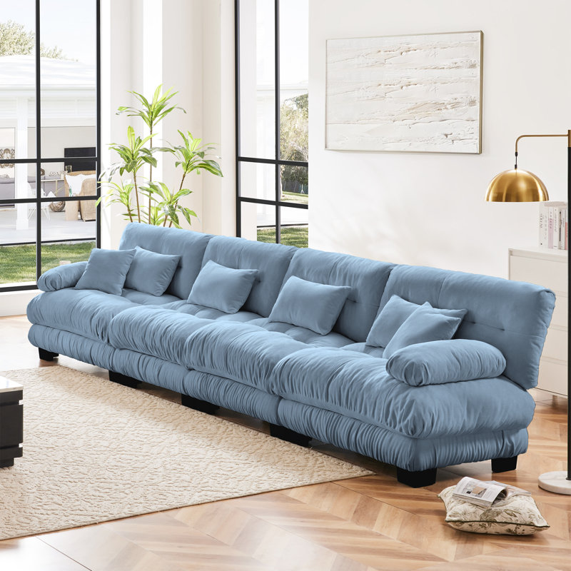 Canapé modulaire confortable en chenille de style élégant pour le salon, l’appartement et le bureau