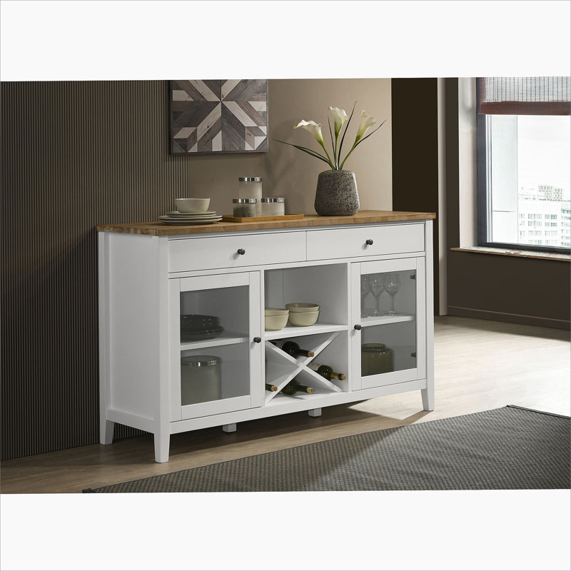 Brown and White 2-door Dining Sideboard