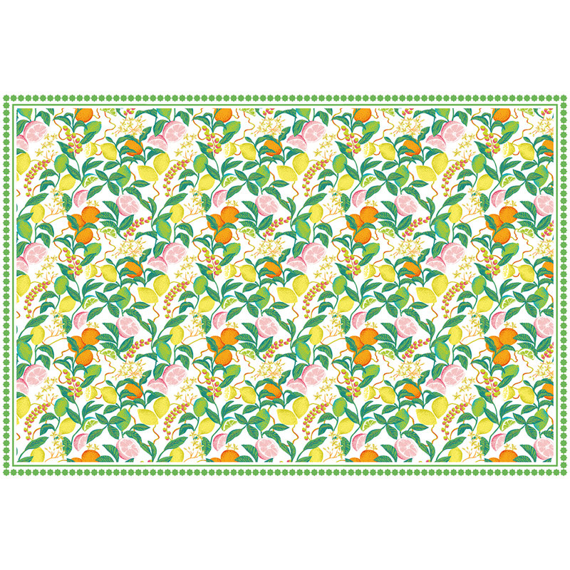 Citrus Vinyl Floor Mat, Rectangle 3'2" x 4'8"