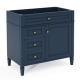 '' Modern Bathroom Vanity With 2 Drawers And Tip-out Drawer, Solid Wood Frame - No Basin Sink