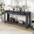3-Drawers Storage  Console Table with Bottom Shelf for Entryway Hallway-1688039526