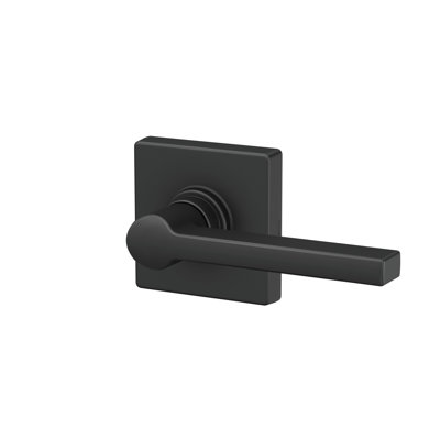 Solstice Passage Lever with Collins Rose in Matte Black
