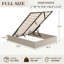 Structure de lit double en bois avec rangement relevable, aucun sommier nécessaire, blanc cassé rustique-1295656429-1295656419