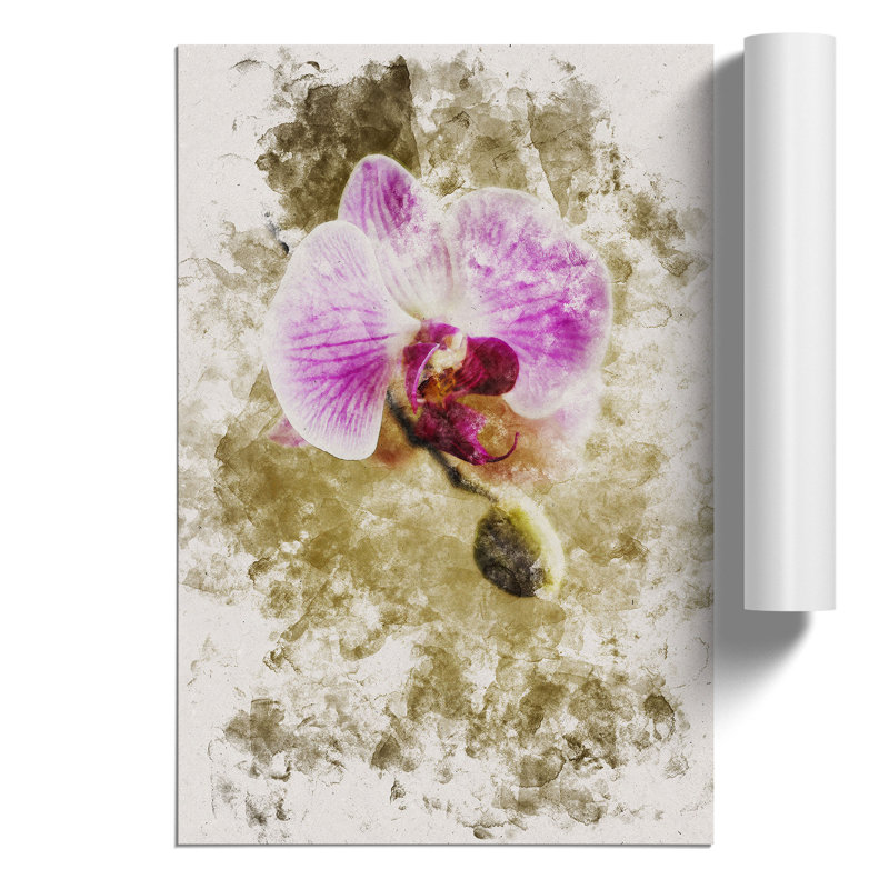 Orchid Flowers Watercolour - Frameless Print, 59cm H x 42cm W x 0.1cm D