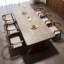 Table de salle à manger rectangulaire grise en bois massif-1672776587