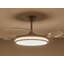 Ventilateur de plafond rétractable moderne de 42 pouces avec lumière DEL, finition nickel brossé, moteur à courant continu réversible et télécommande
