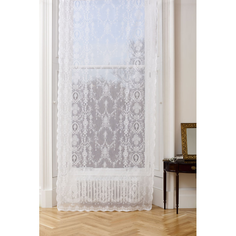 Korando Cotton Blend Sheer Single Curtain Panel, White, 91 W x 213 D cm