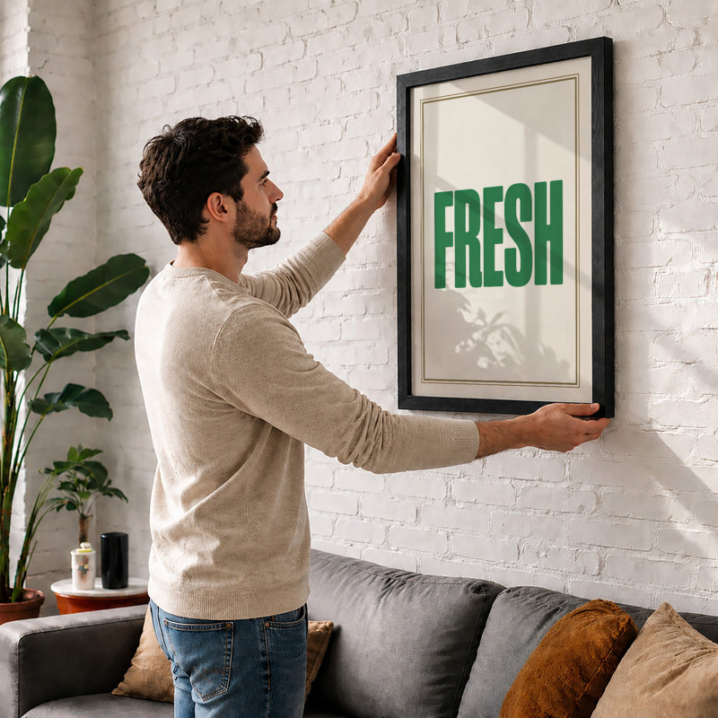 Fresh Typography - Framed Print, Walnut, A1 - 84.1 x 59.4 cm