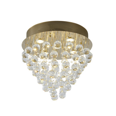 Plafonnier encastré en cristal 6 lumières Gentian Modern
