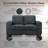 Cia 59 In. Modern Fabric Loveseat In Flint With Track Arms-1044265862
