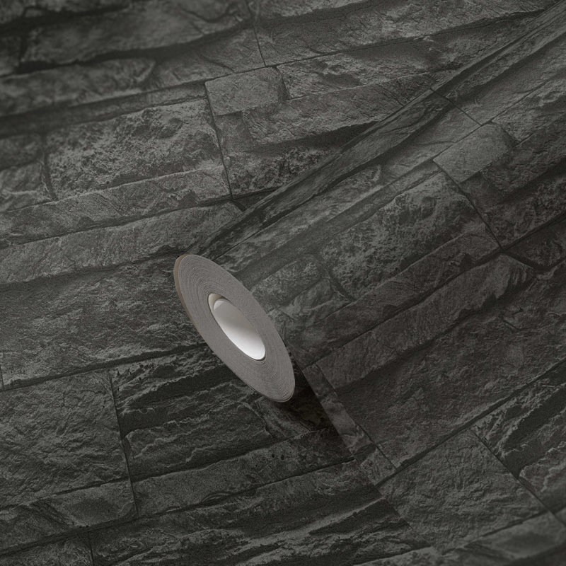 Rouleau de papier peint Benancio, Gris foncé