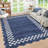 Scalloped Area Rugs Modern Bordered Accent Carpet,Non-Slip Floor Cover,Stain-Resistant Indoor Mat for Bedroom,Kitchen,Living Room-620051062-620051067