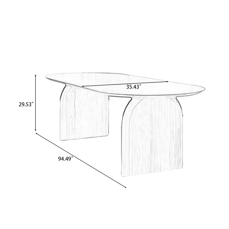 Table de salle à manger Burlywood, Brun orangé, H 29,53 po x L 94,49 po x l 35,43 po