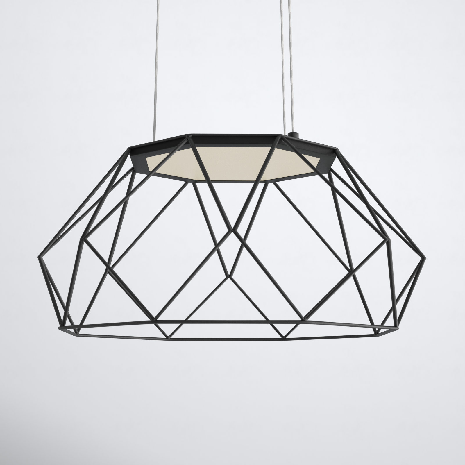 Roibin Single - Light Metal Dimmable LED Geometric Chandelier, 103.8" H x 27.1" W x 27.1" D