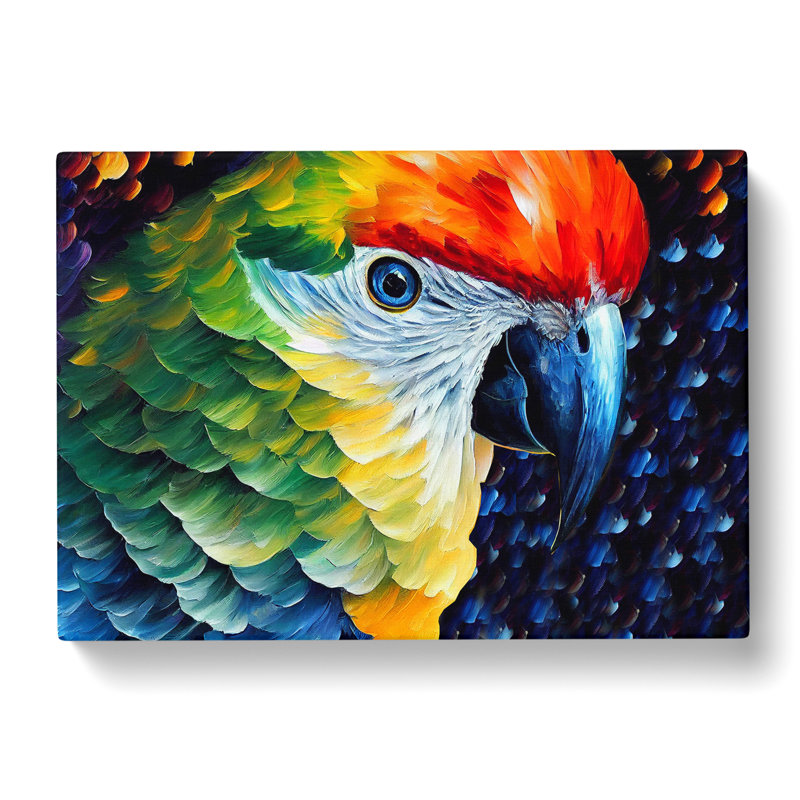 Parrot Painting Vol.2 Abstract - Wrapped Canvas, 40cm H x 60cm W x 3cm D