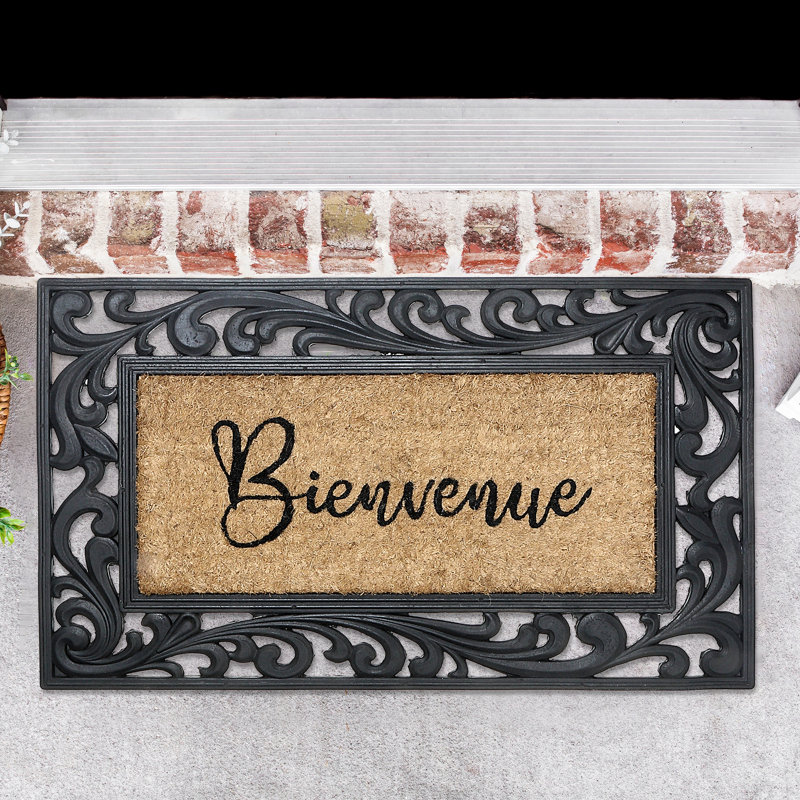 Tapis d'entrée antidérapant Bienvenue 30 po x 18 po
