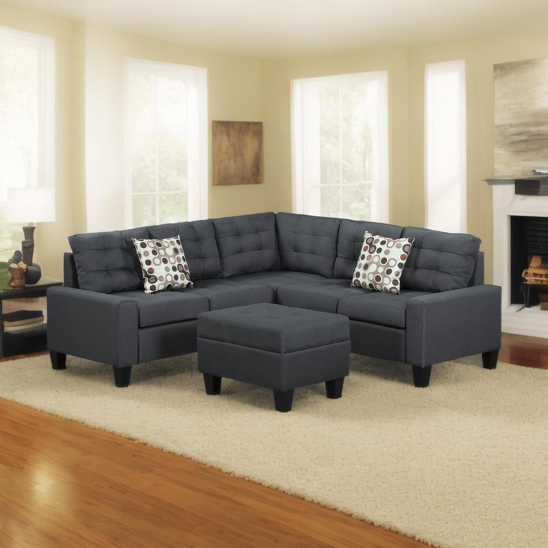 Canapé modulaire rembourré 6 pièces Modern, gris, Gris