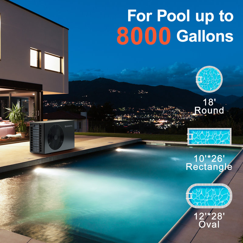 30000 Btu Pool Heat Pump For Above Ground And Inground Pool