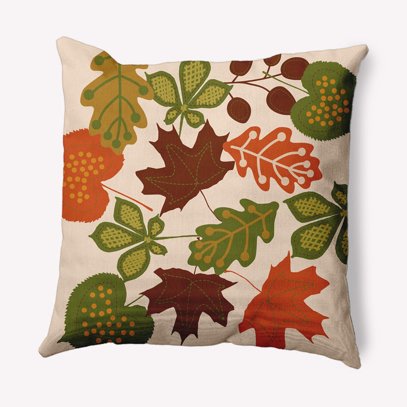 Coussin décoratif décoratif Fall Leaves, 18 po x 18 po, Chêne
