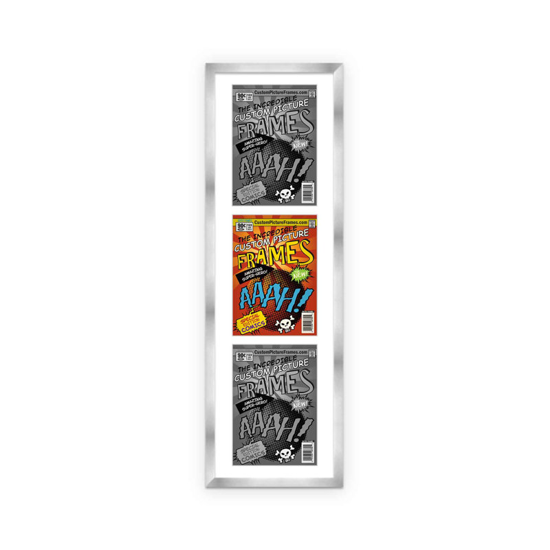 Wood Picture Frame with Mat, Silver/White, 7.75" x 10.5"