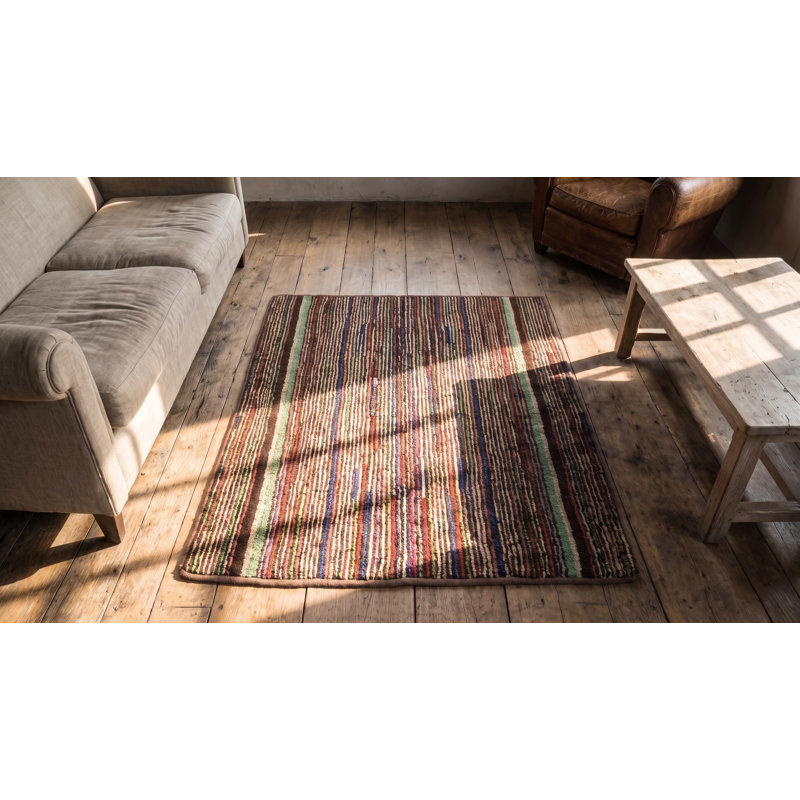 Antique American Hooked Rug American Multicolor 1890s Multicolor