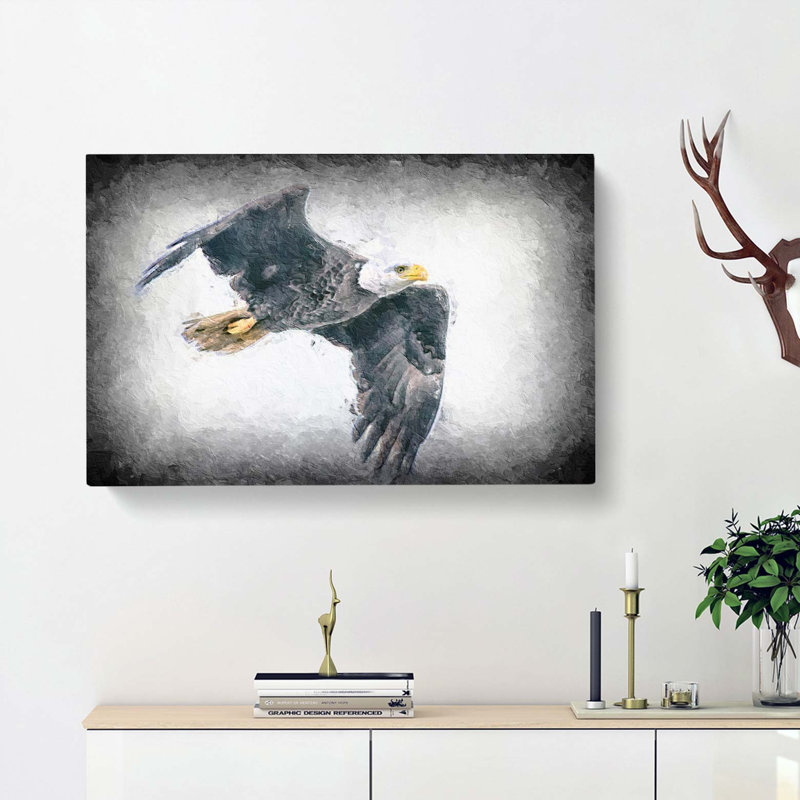 Bald Eagle High In The Sky - Wrapped Canvas, 40cm H x 76cm W x 3cm D