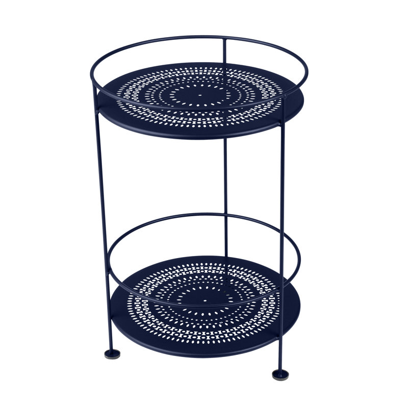 Guinguette Outdoor Round Side Table, Deep Blue