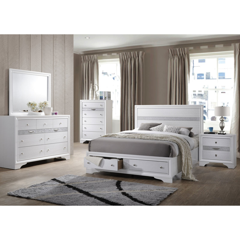 Armoire de chevet blanche à 2 tiroirs en bois, pleine extension et métal pour la décoration de la chambre à coucher, 2 tiroirs en bois