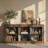 63" Rustic Farmhouse Wooden Console Table With 6 Open Storage Cubbies