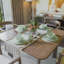  Service de table 16 pièces en porcelaine tressée verte gaufrée avec service léger et durable pour 4 personnes