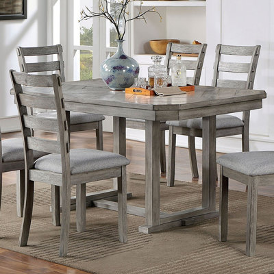 Dining Table Diamond Wood Grain Pattern 1Pc Table Wire-Brushed Finish
