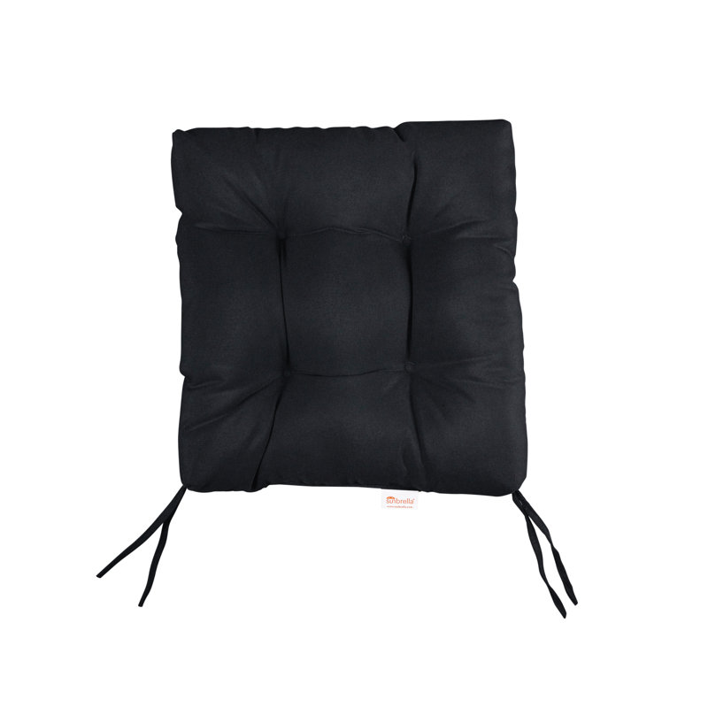 Outdoor 3'' Barstool Seat Cushion, 16" W x 16" D, Black