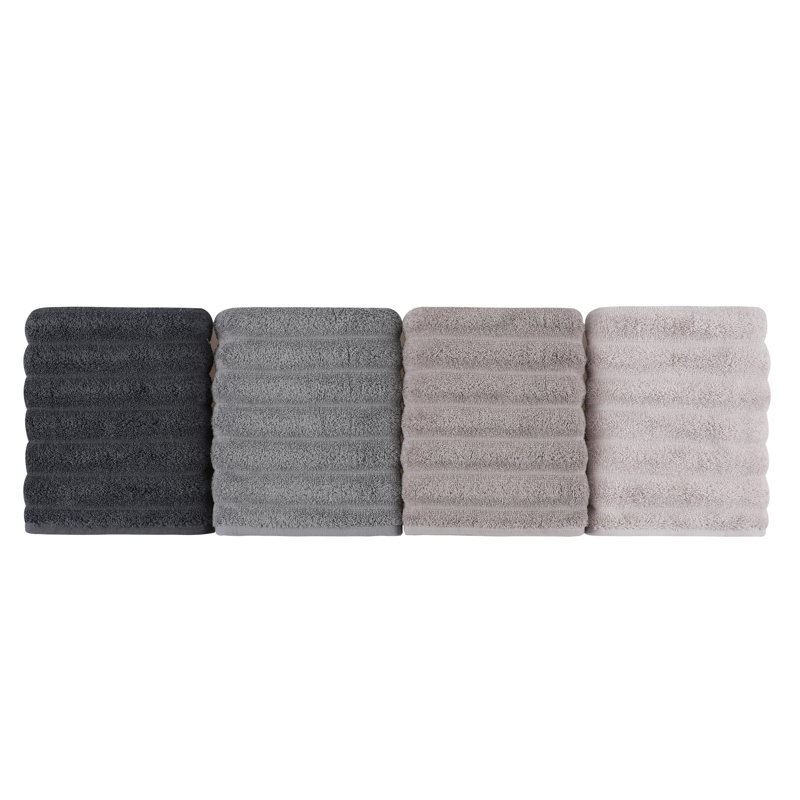 Ensemble de serviettes 4 pièces 100% coton, Gris