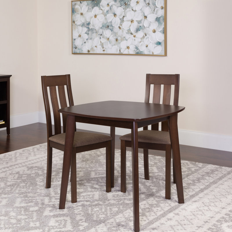 Hulings Solid Wood Top Four Leg Dining Set, Espresso