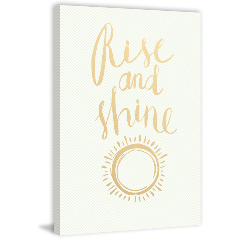 «Rise and Shine VII», reproduction d'art textuel sur toile, H 36 po x l 24 po x P 1,5 po